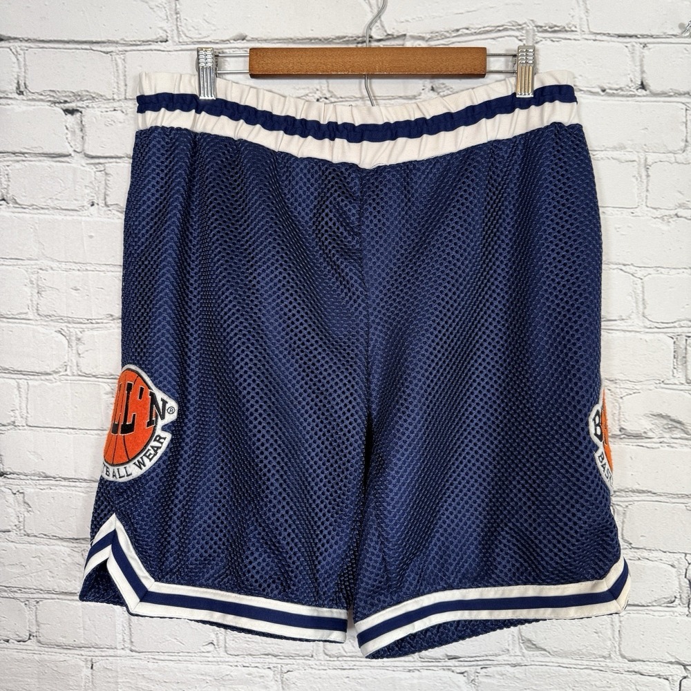 Vintage 90s Bike Shorts Ball'N Basketball Wear‎ Mesh Blue Mens Size L